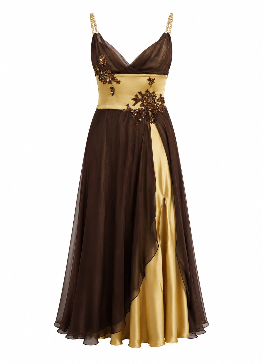 100% silk maxi beaded gown