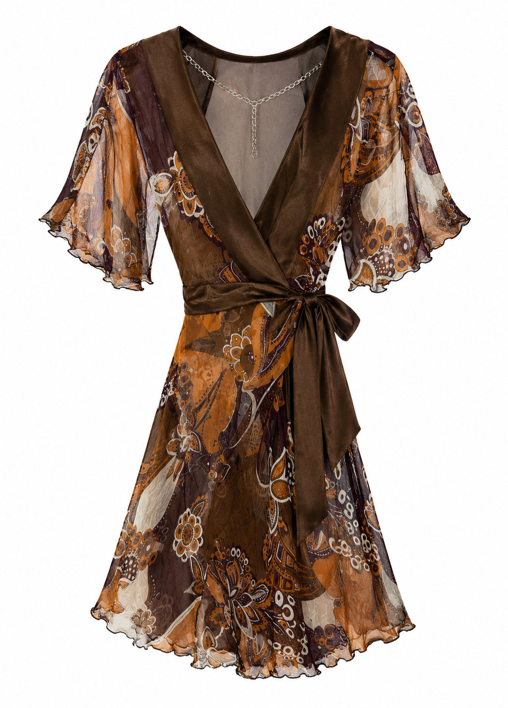 Deadstock 100% rayon dress with chain charm on the back