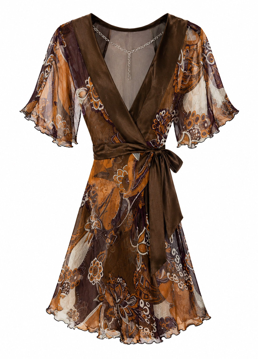 Deadstock 100% rayon dress with chain charm on the back