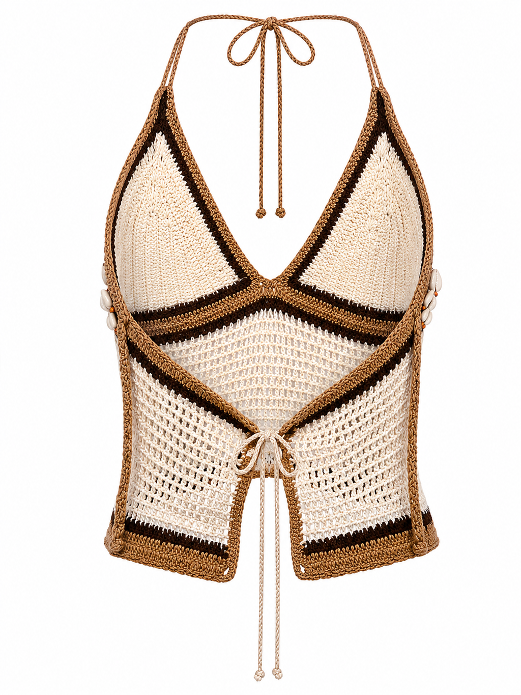 Crochet butterfly top with sea shells