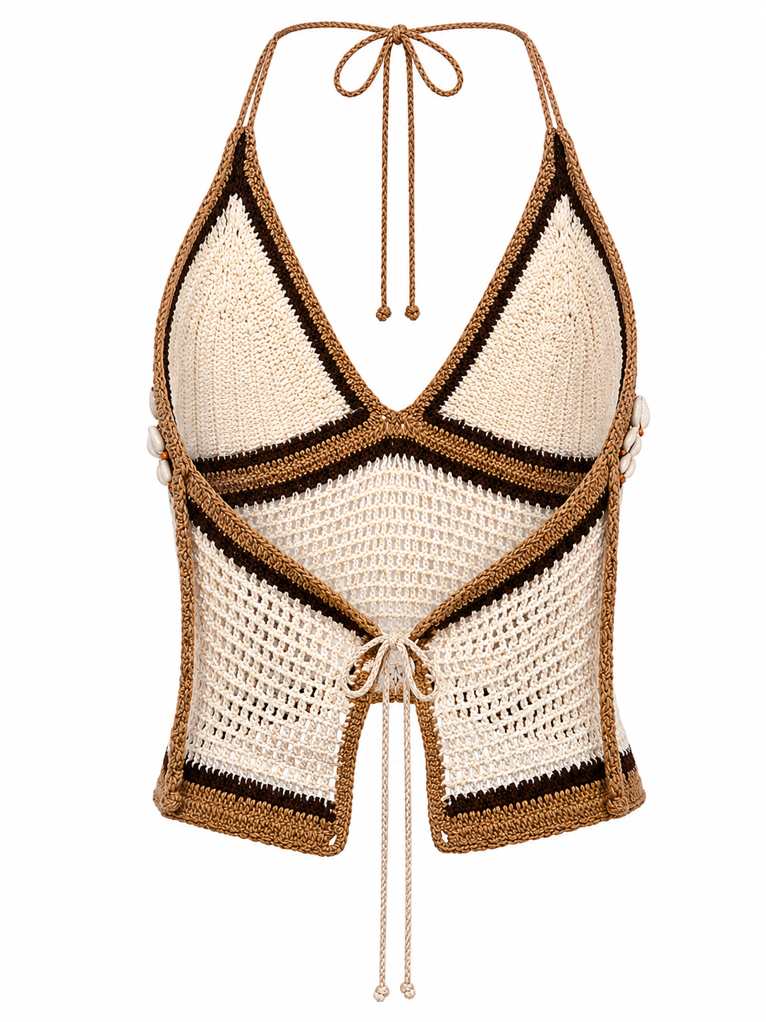 Crochet butterfly top with sea shells