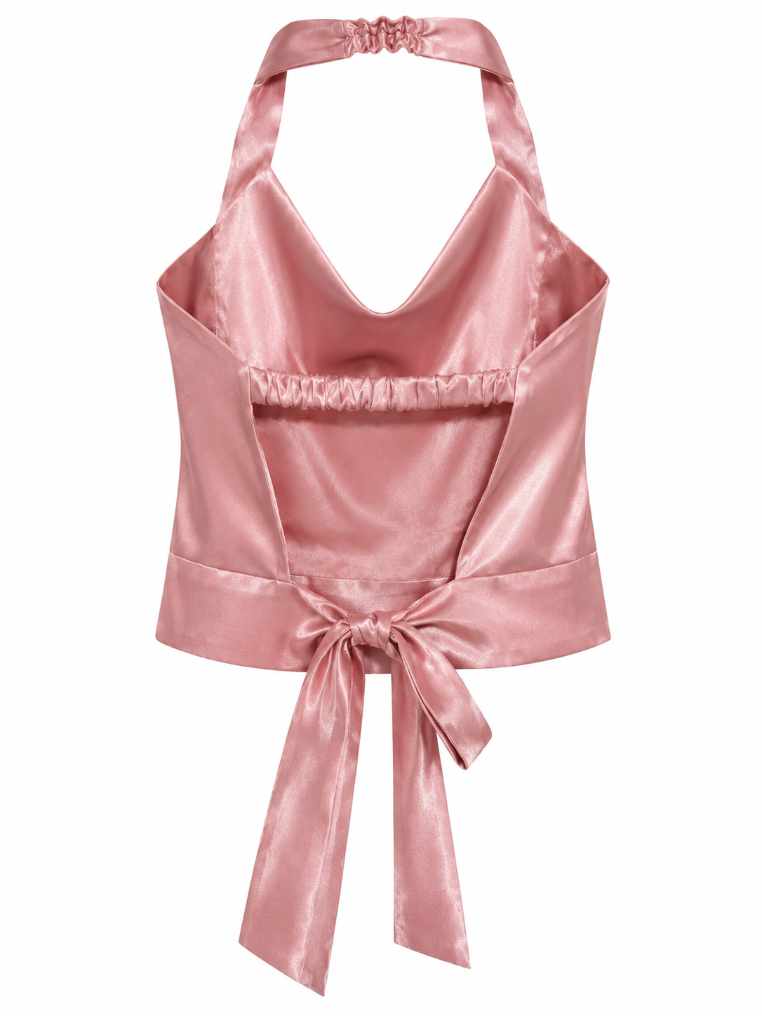 Satin backless cowl neck top