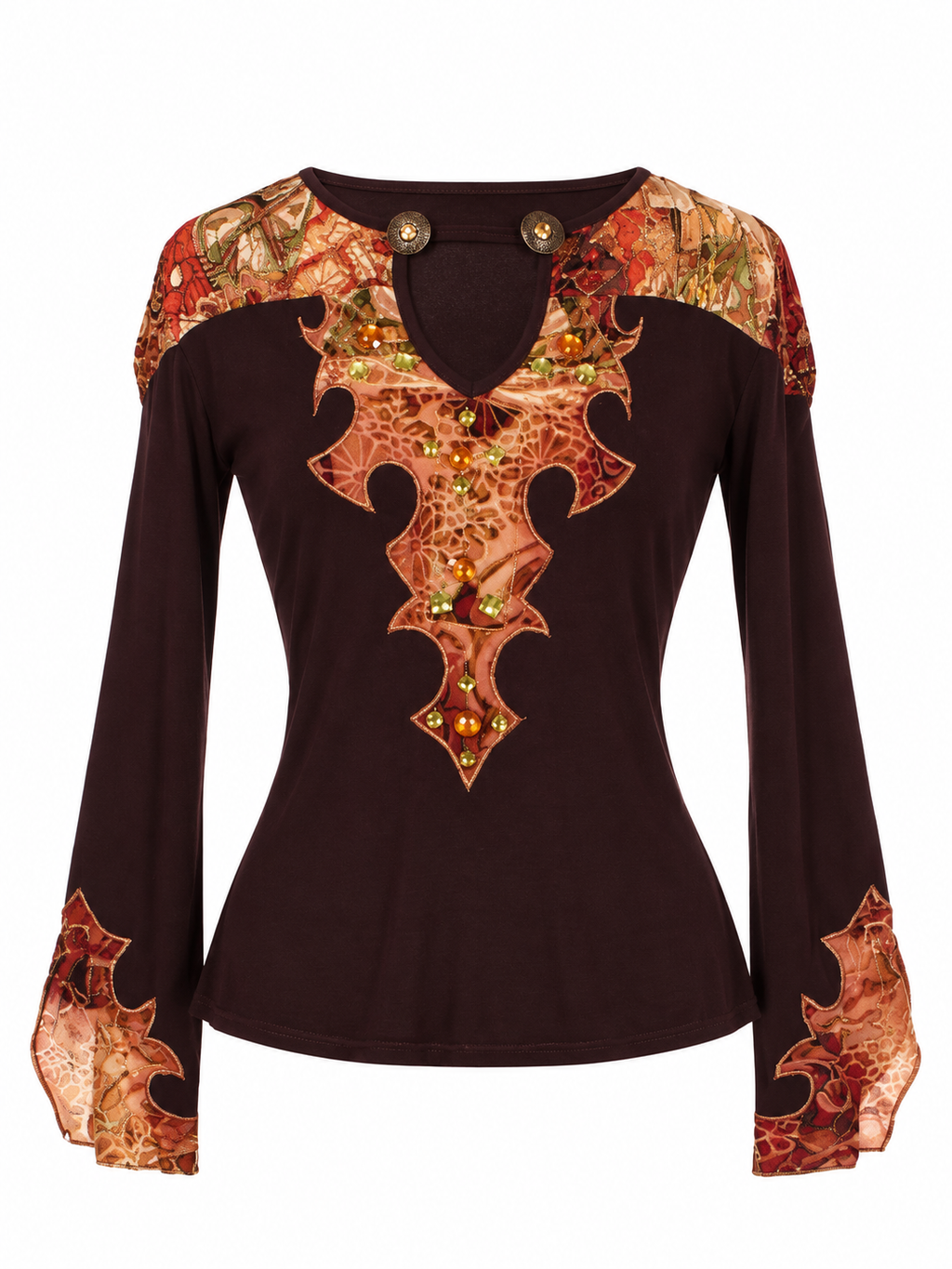 Deadstock blouse with velvet details