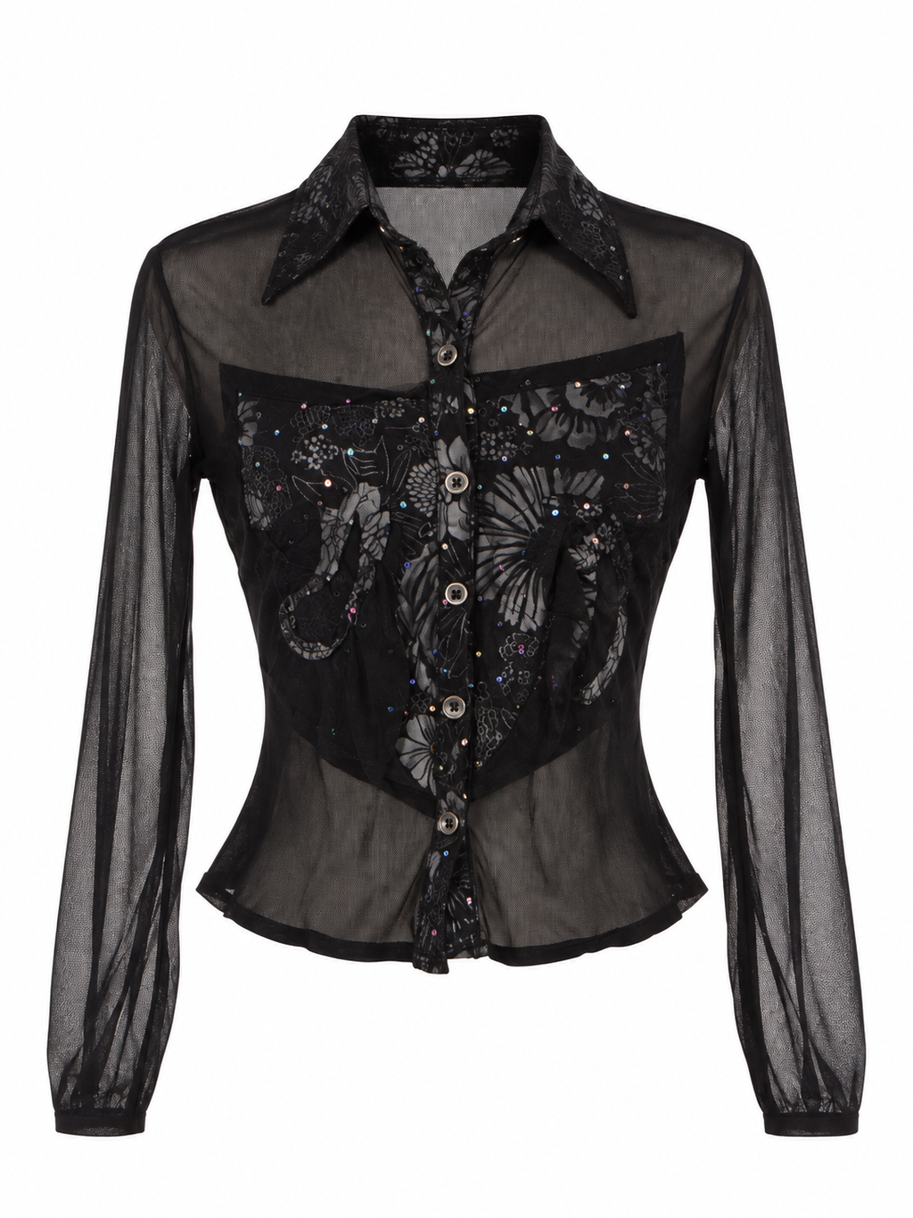 Mesh fitted shirt