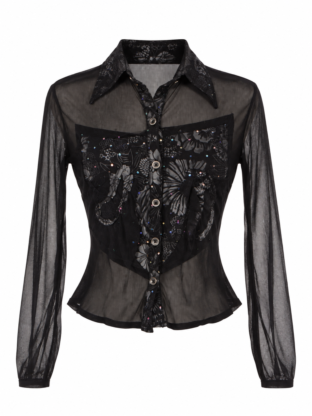 Mesh fitted shirt