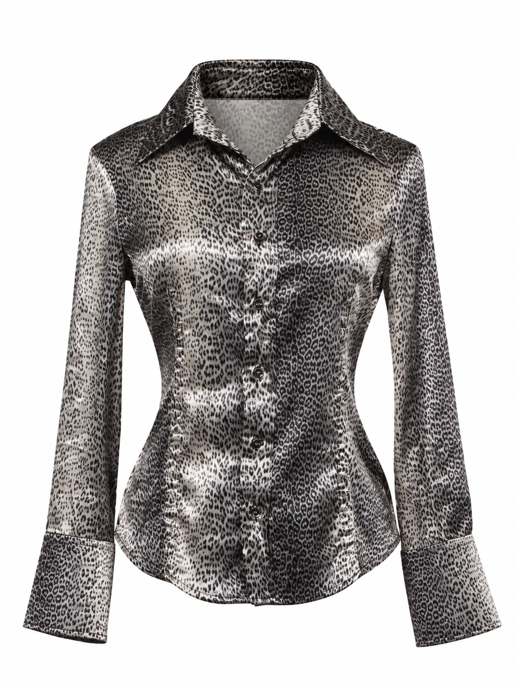 Leopard satin shirt