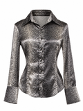 Leopard satin shirt