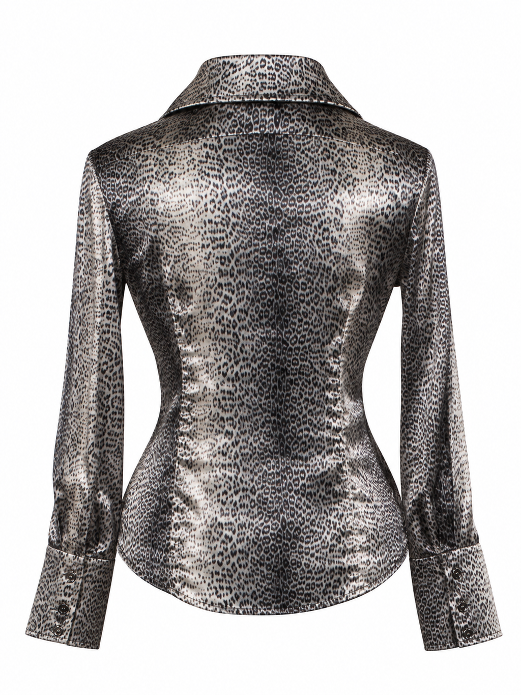Leopard satin shirt