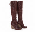 Nine West leather wedge boots