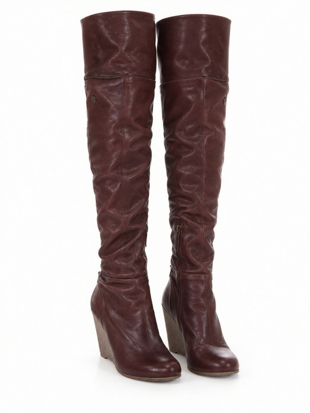 Nine West leather wedge boots