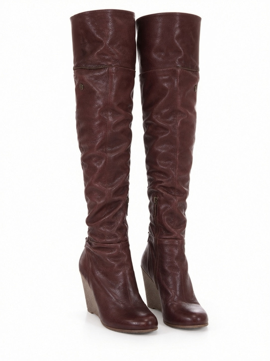 Nine West leather wedge boots