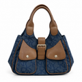 DKNY canvas shoulder bag with leather details