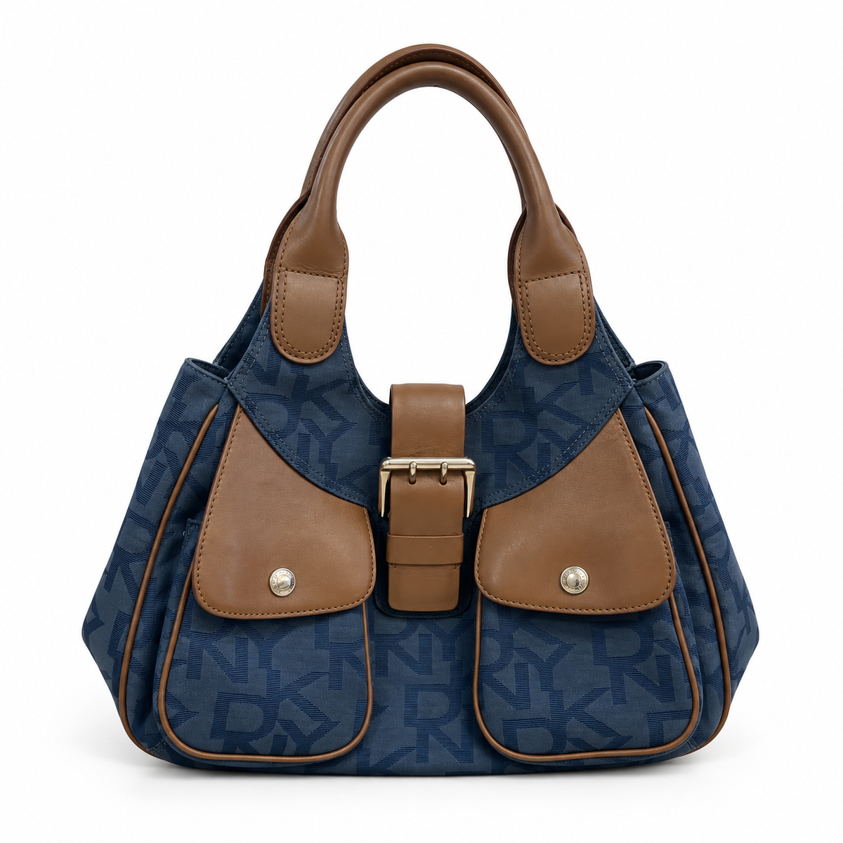 DKNY canvas shoulder bag with leather details
