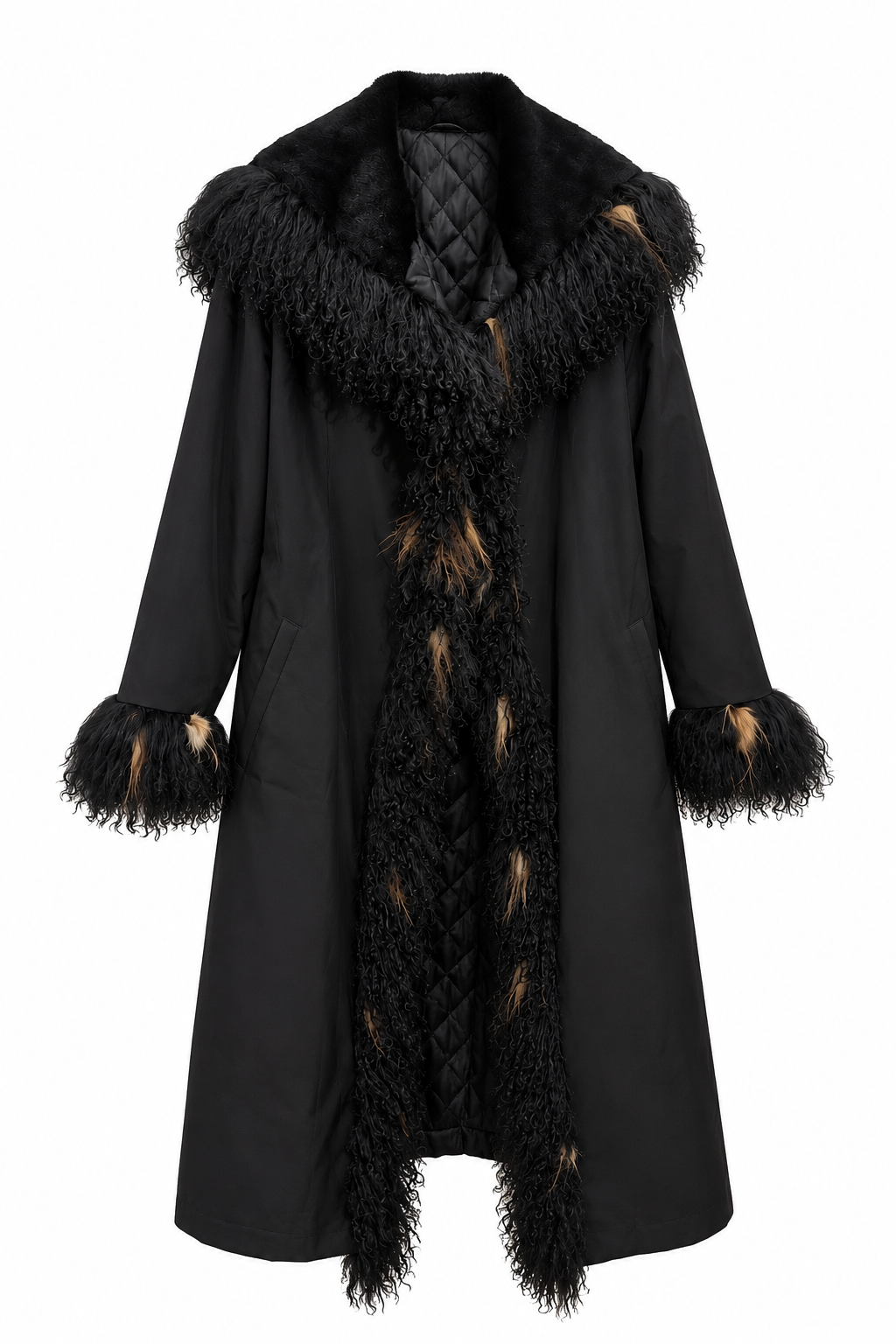 Vintage fur trimmed Waterproof Maxi coat