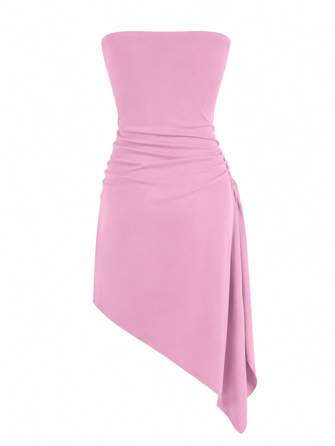Stretchy stapless dress with metallic hoop