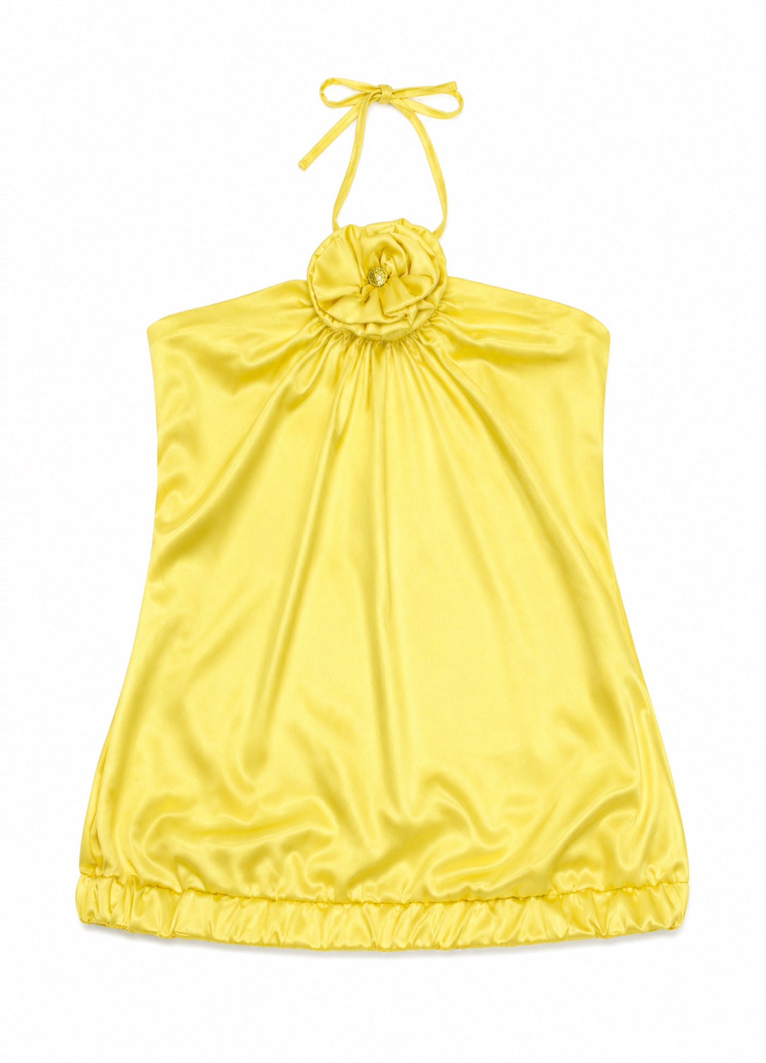Satin blouse with flower