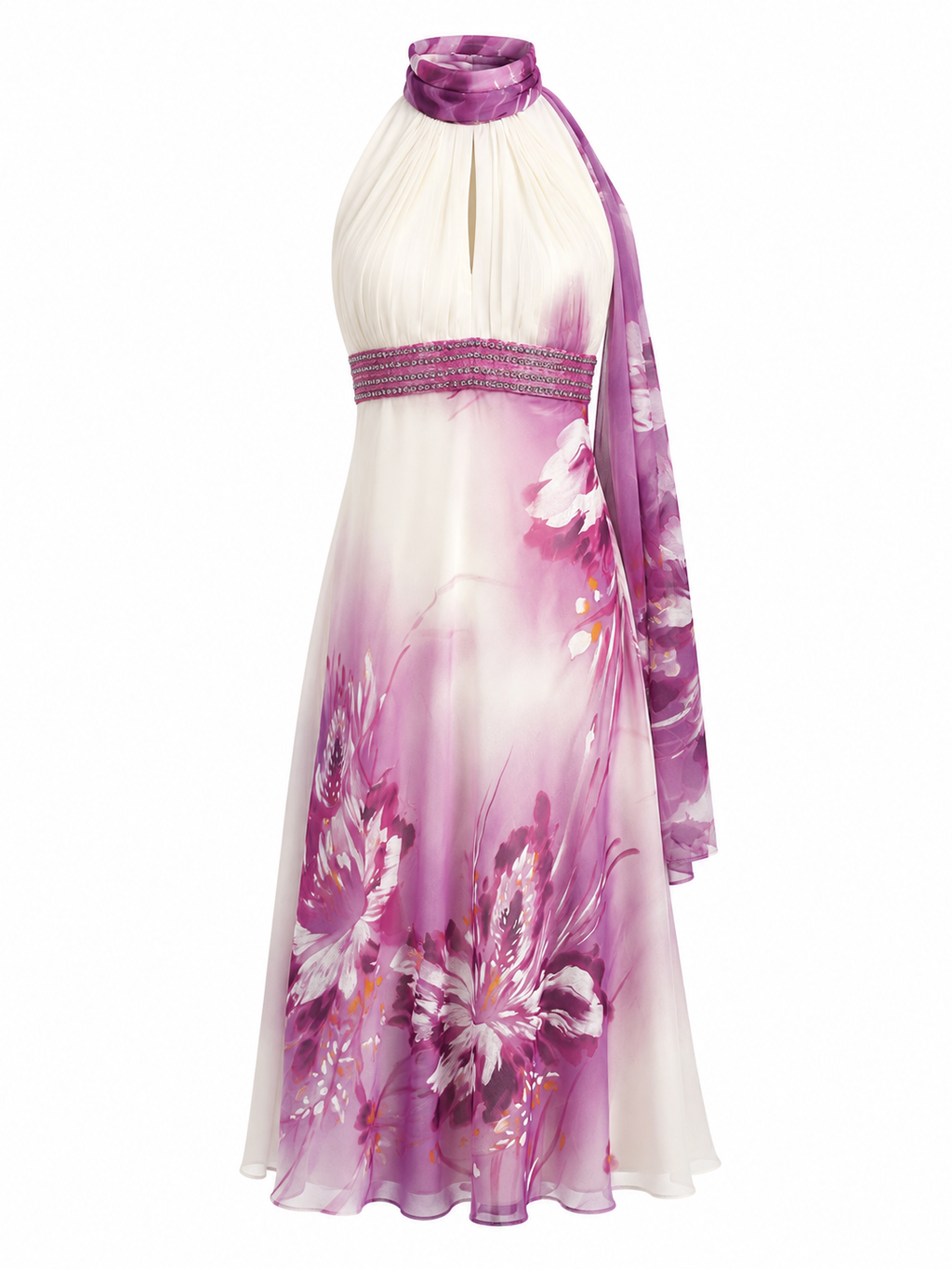 Vintage dress with scarf