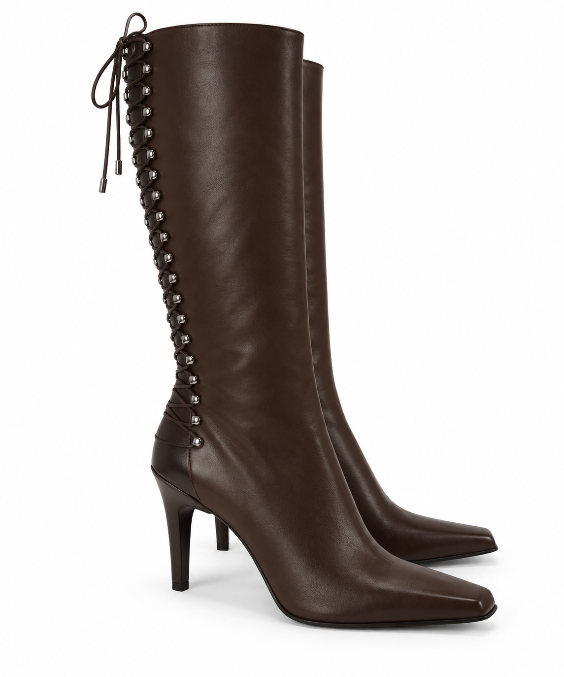 Deadstock leather corset lace up boots