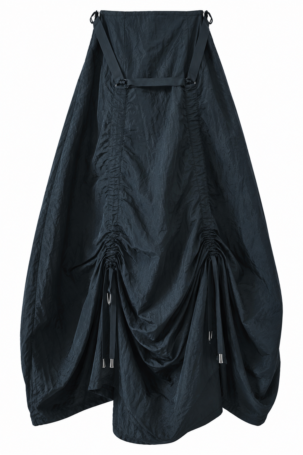 Vintage ruched taffeta parachute skirt