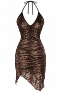 Velvet animal print dress