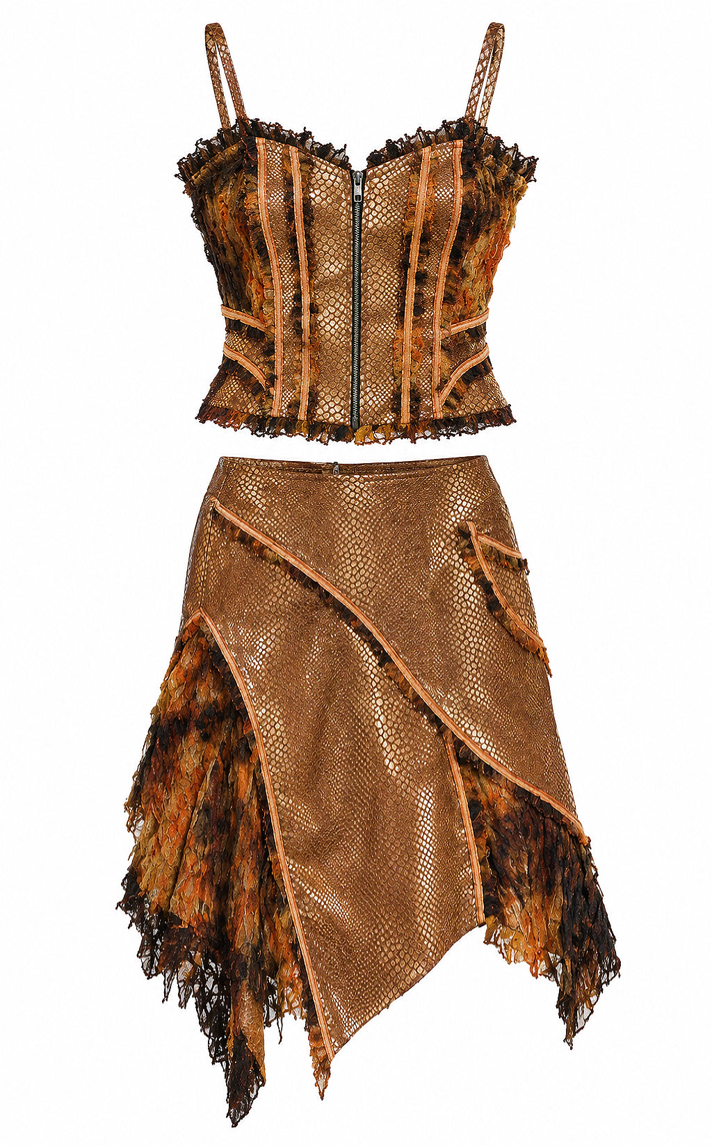 Rare 00s 3 piece corset skirt