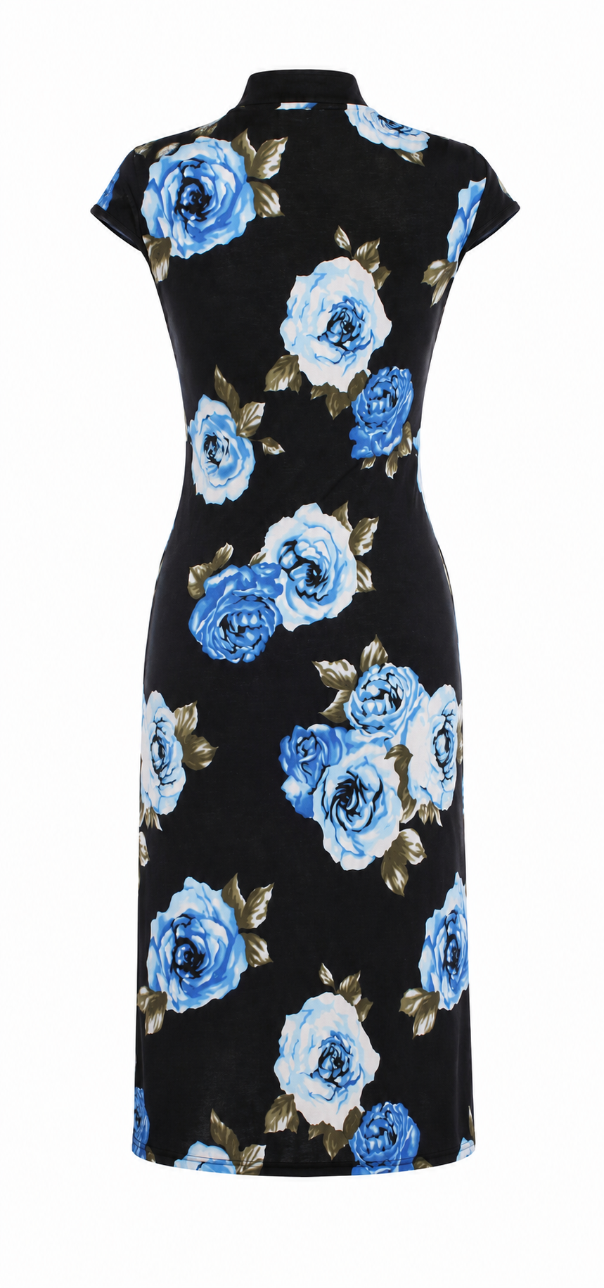 Elastic floral quipao dress