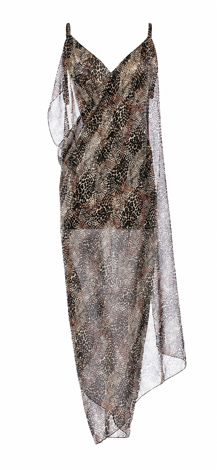 Open back see through leopard dress / cover up