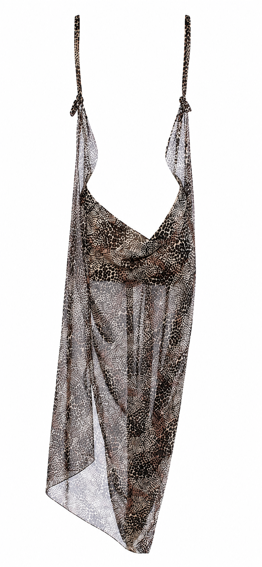 Open back see through leopard dress / cover up