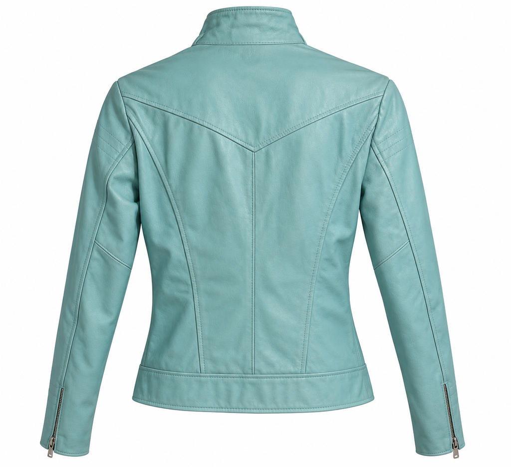 Corset effect real leather jacket