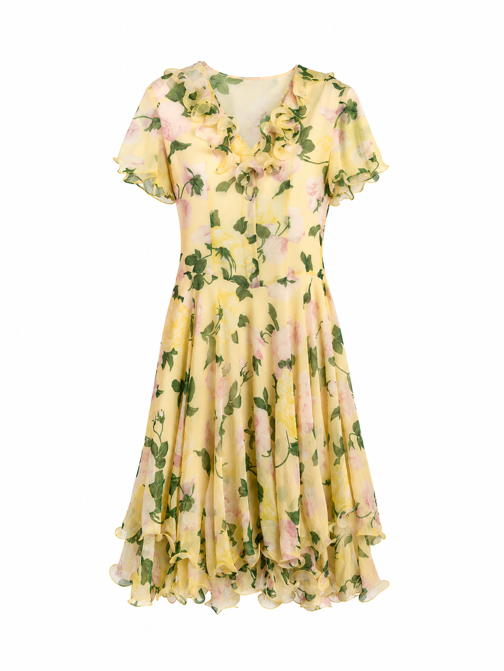 Vintage Italian summer frilled dress