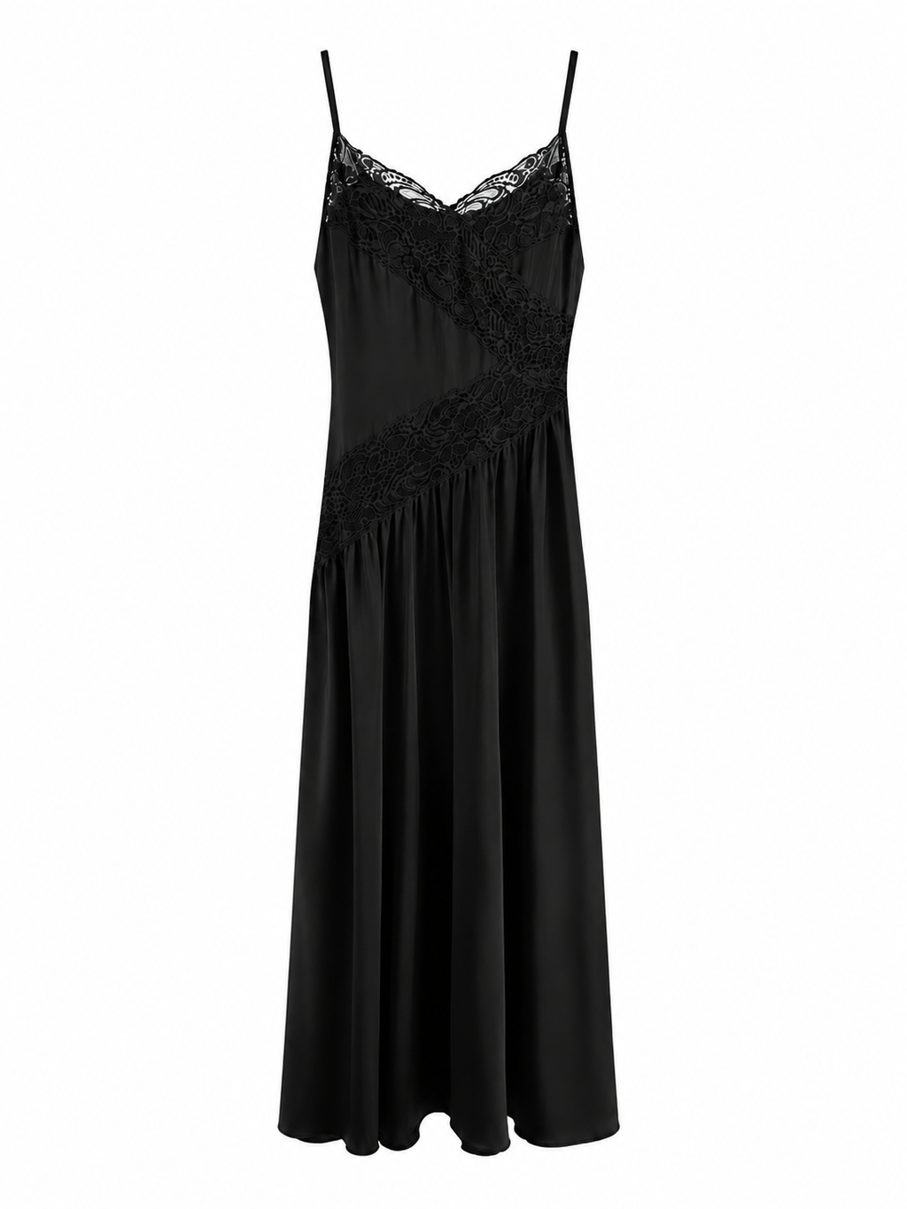 Black maxi lingerie dress