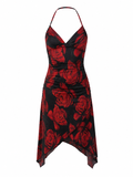 Halter neck floral dress
