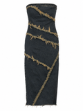 Strapless denim dress
