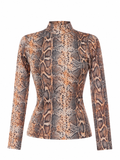 Snake print high neck top