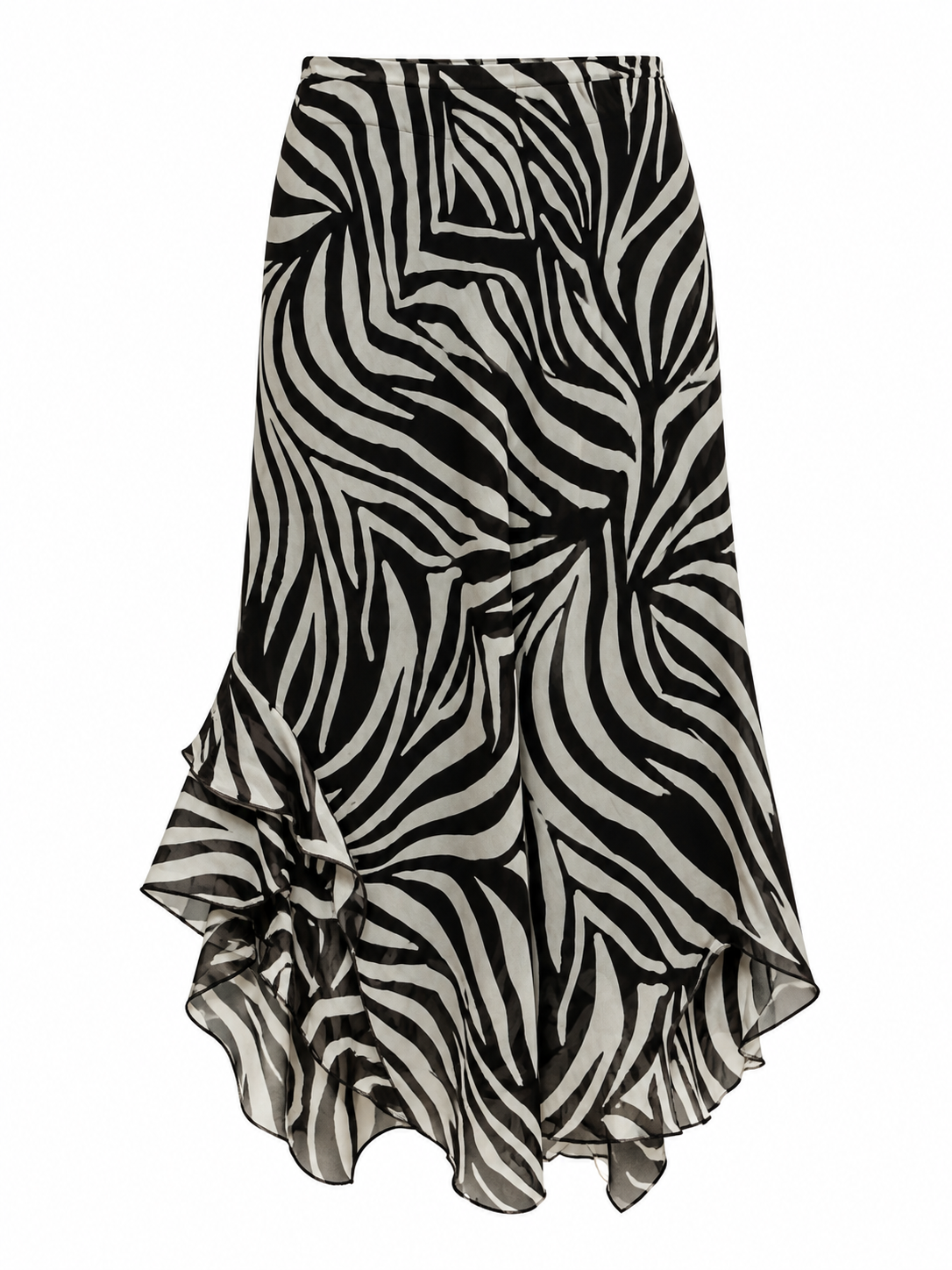 Zebra printed midi skirt