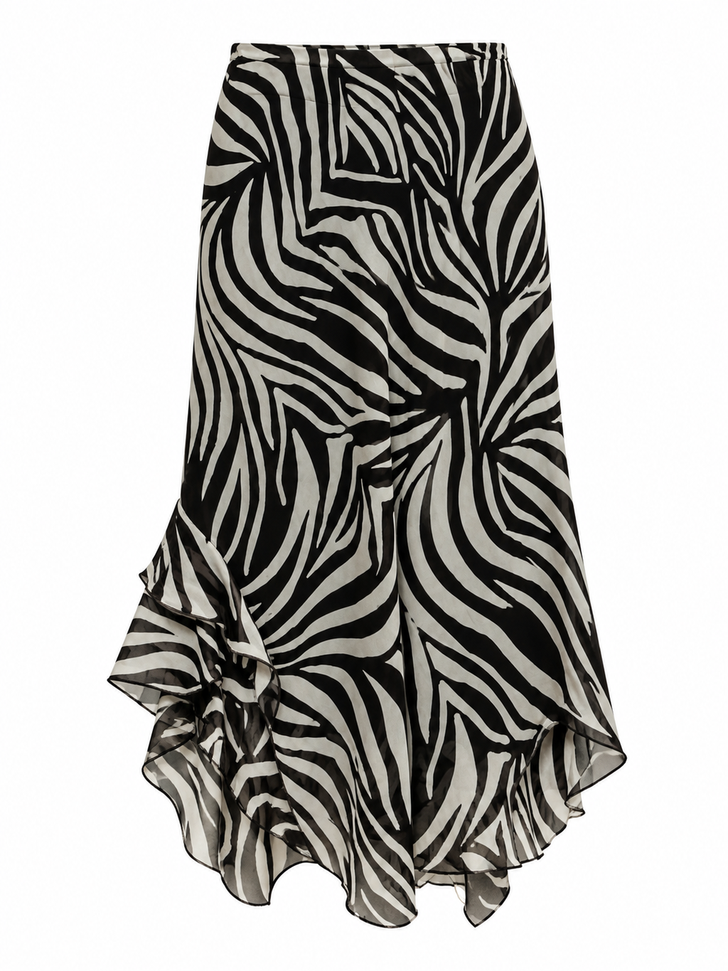 Zebra printed midi skirt