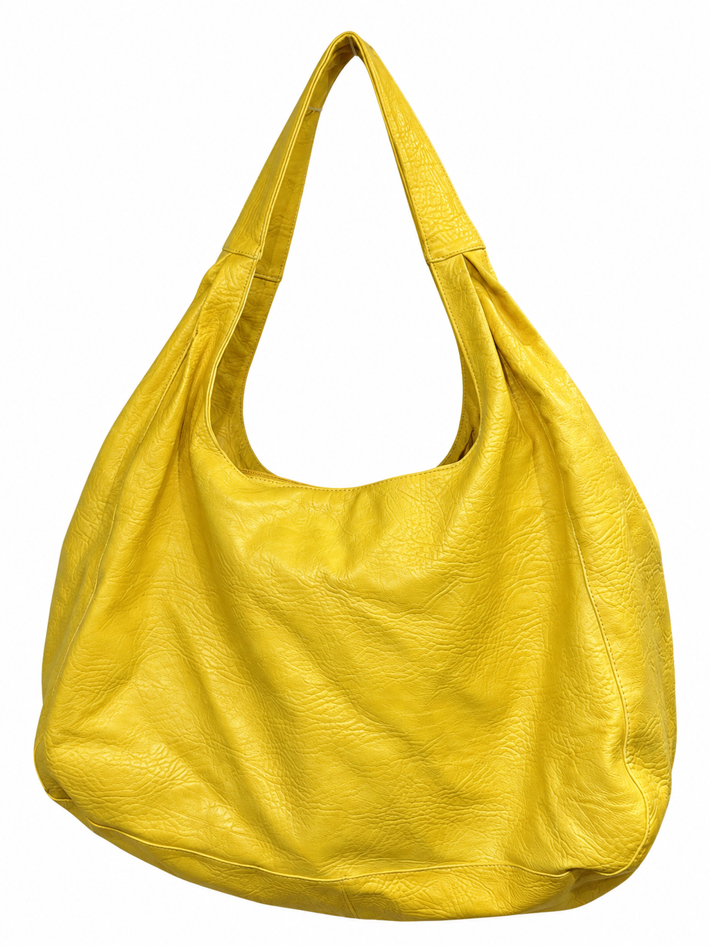 Big leather yellow hobo bag