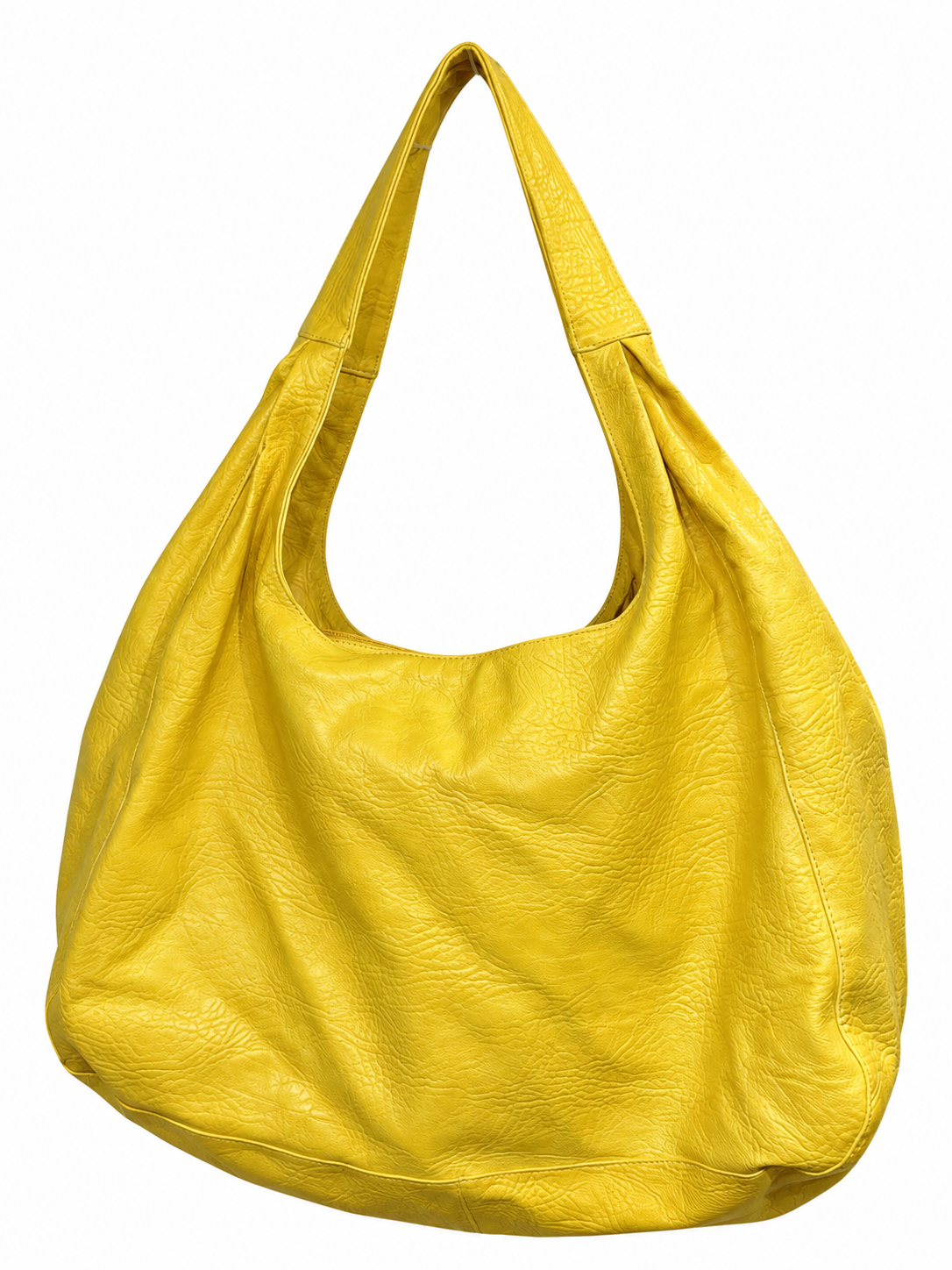 Big leather yellow hobo bag