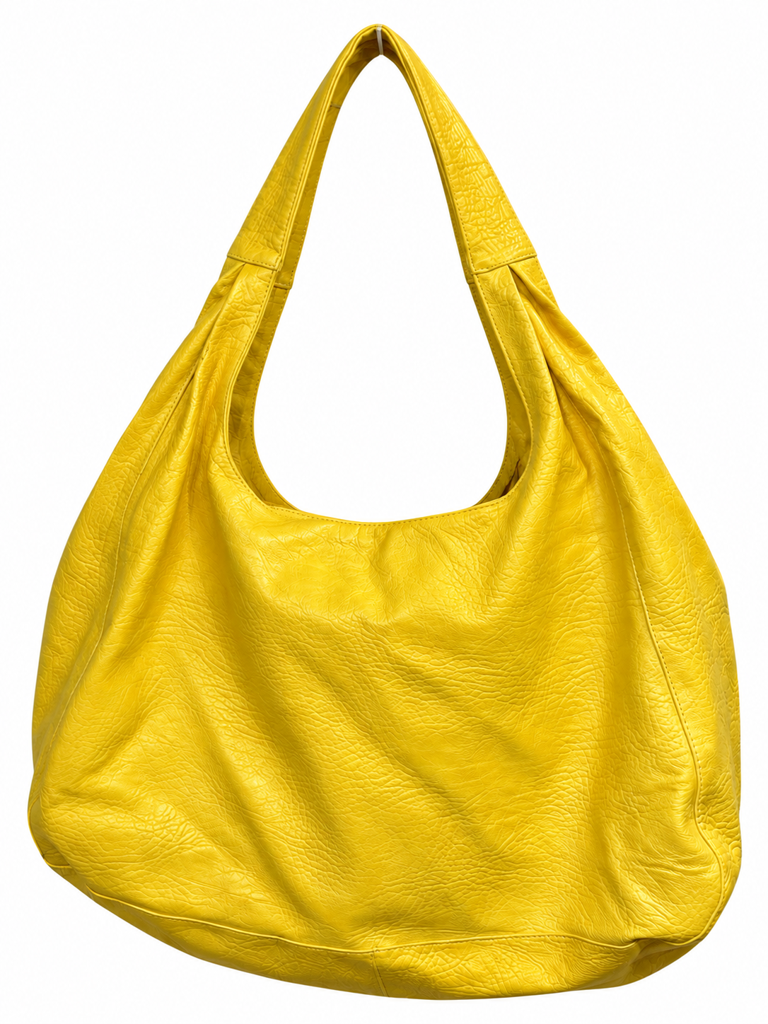 Big leather yellow hobo bag