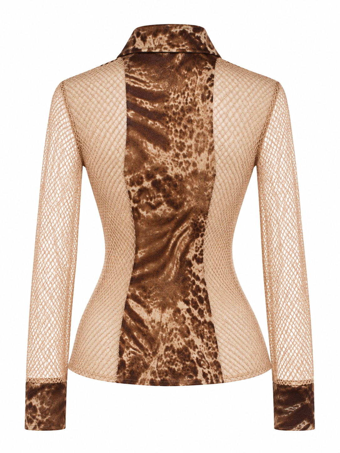 Leopard shirt with fishnet detail