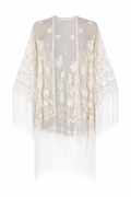 Lace and fringe kimono / poncho
