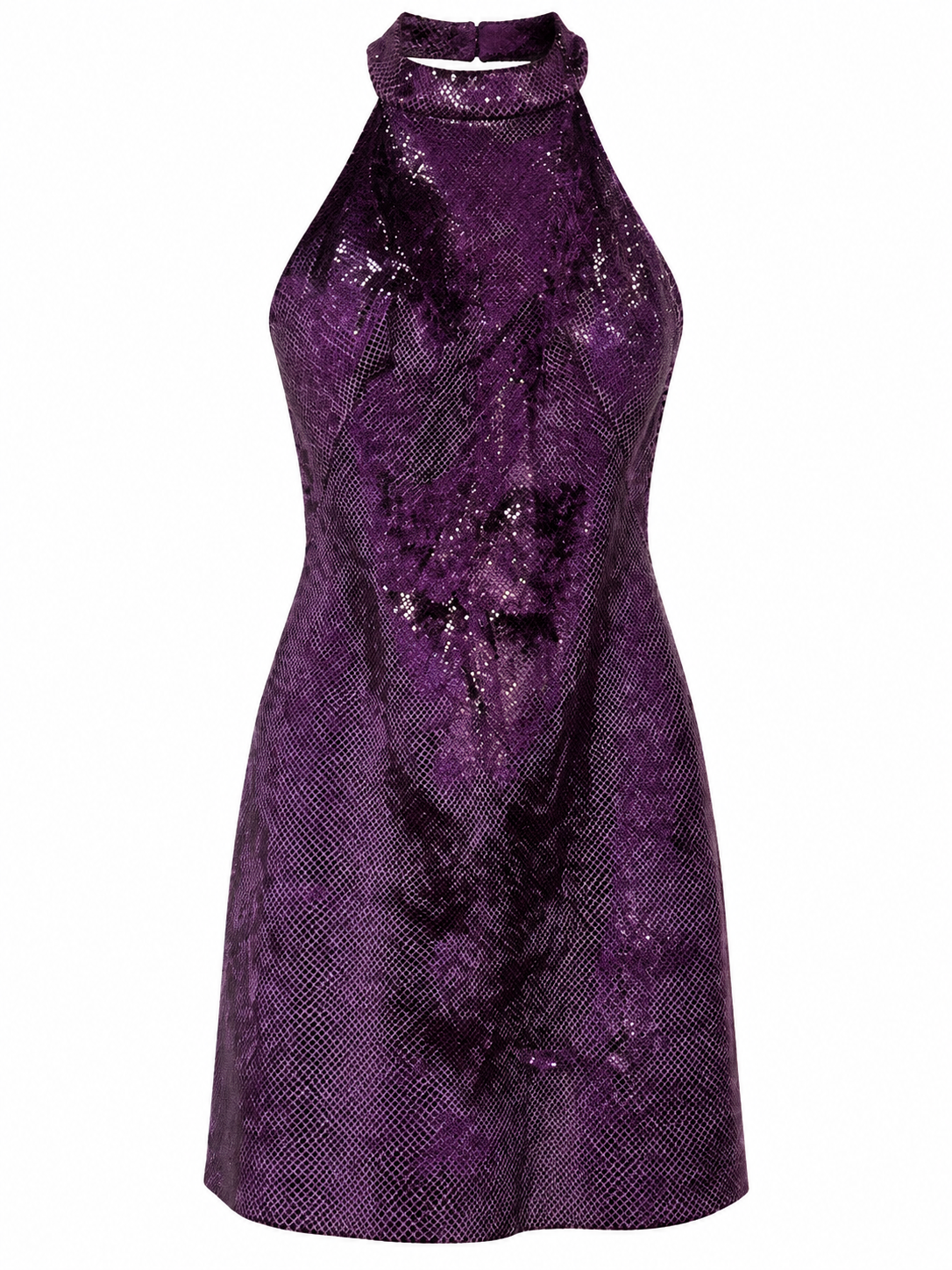 Shimmery / eco leather backless dress