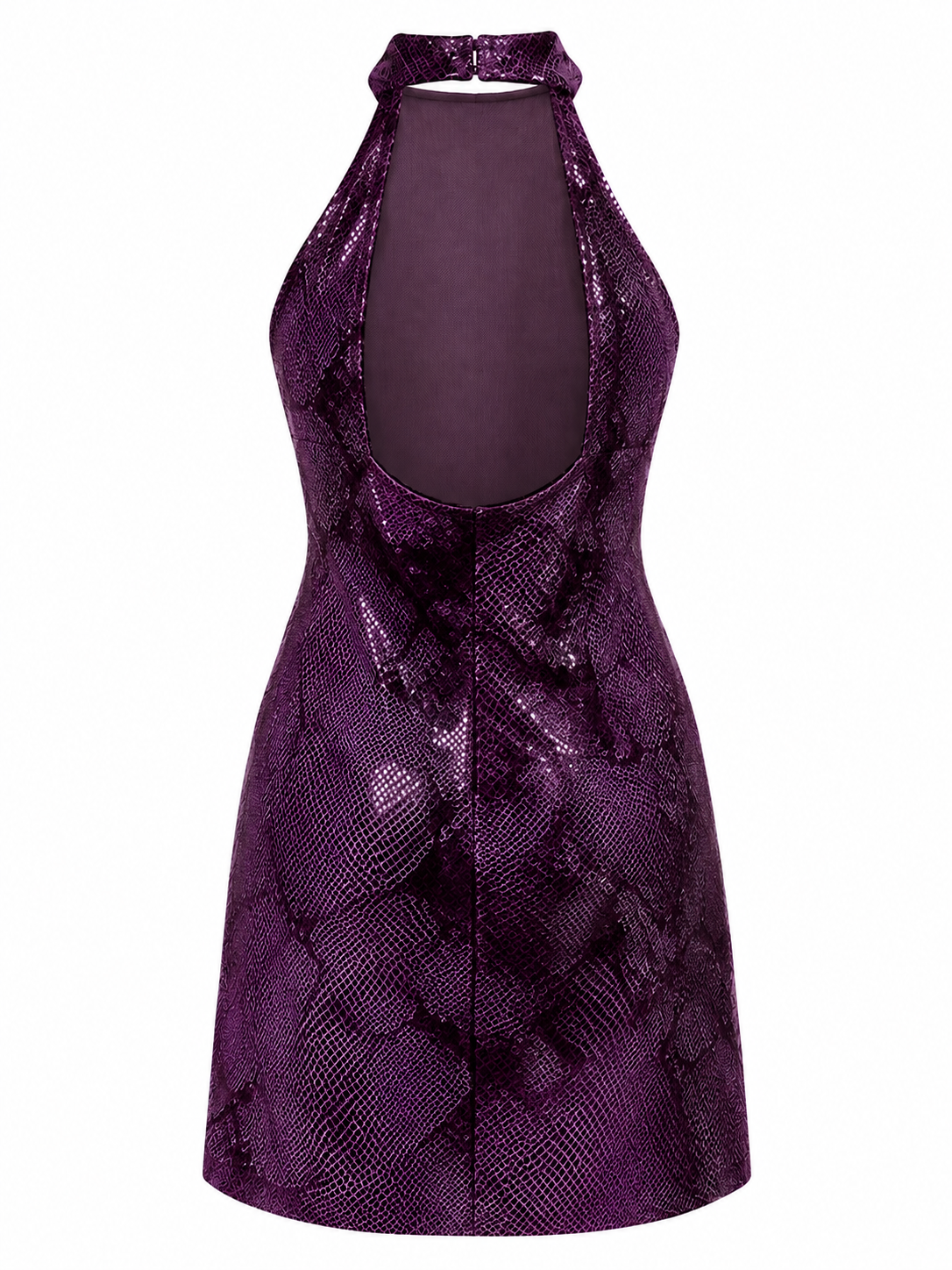 Shimmery / eco leather backless dress