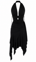 Backless asymmetrical dress