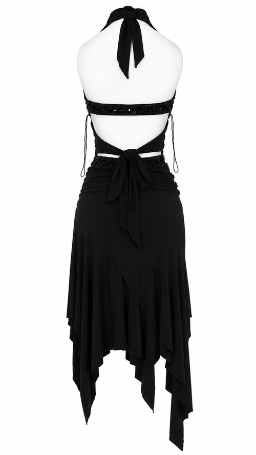 Backless asymmetrical dress