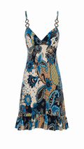 Summer dress with beaded hoops on the straps