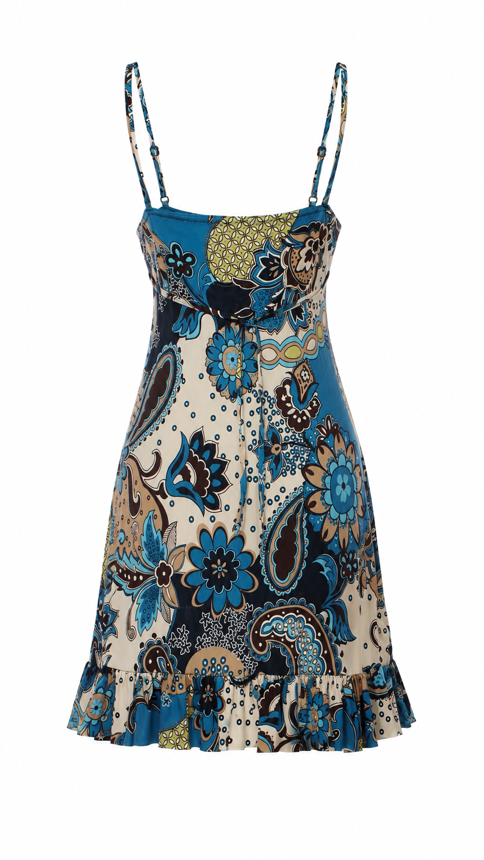 Summer dress with beaded hoops on the straps