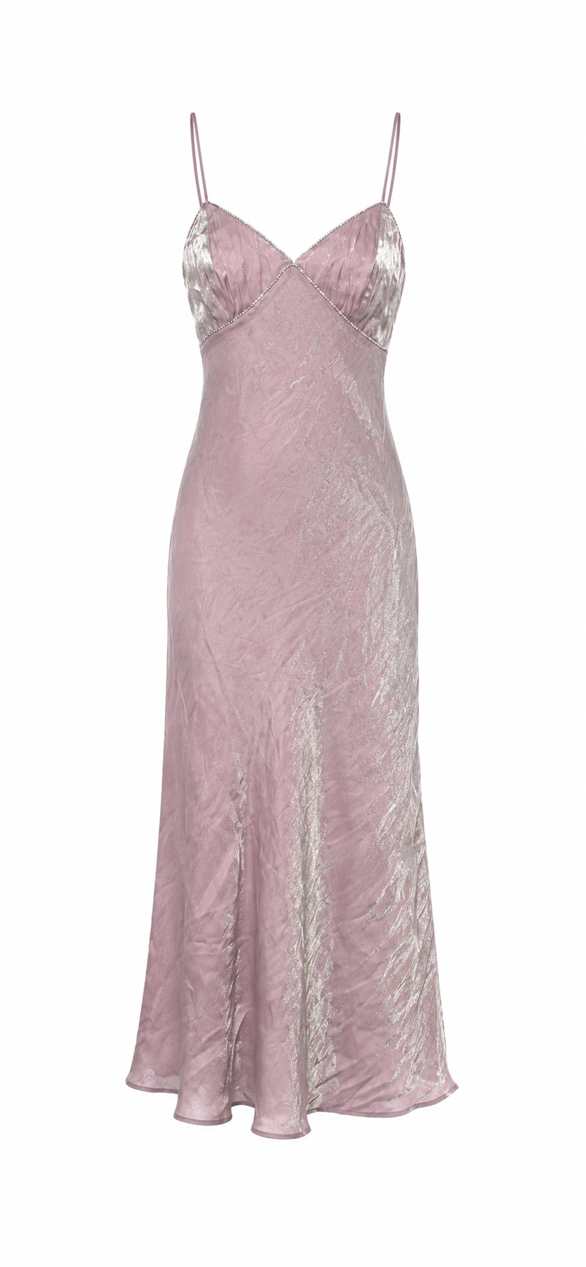 Metallic strappy dress with  rhinestone