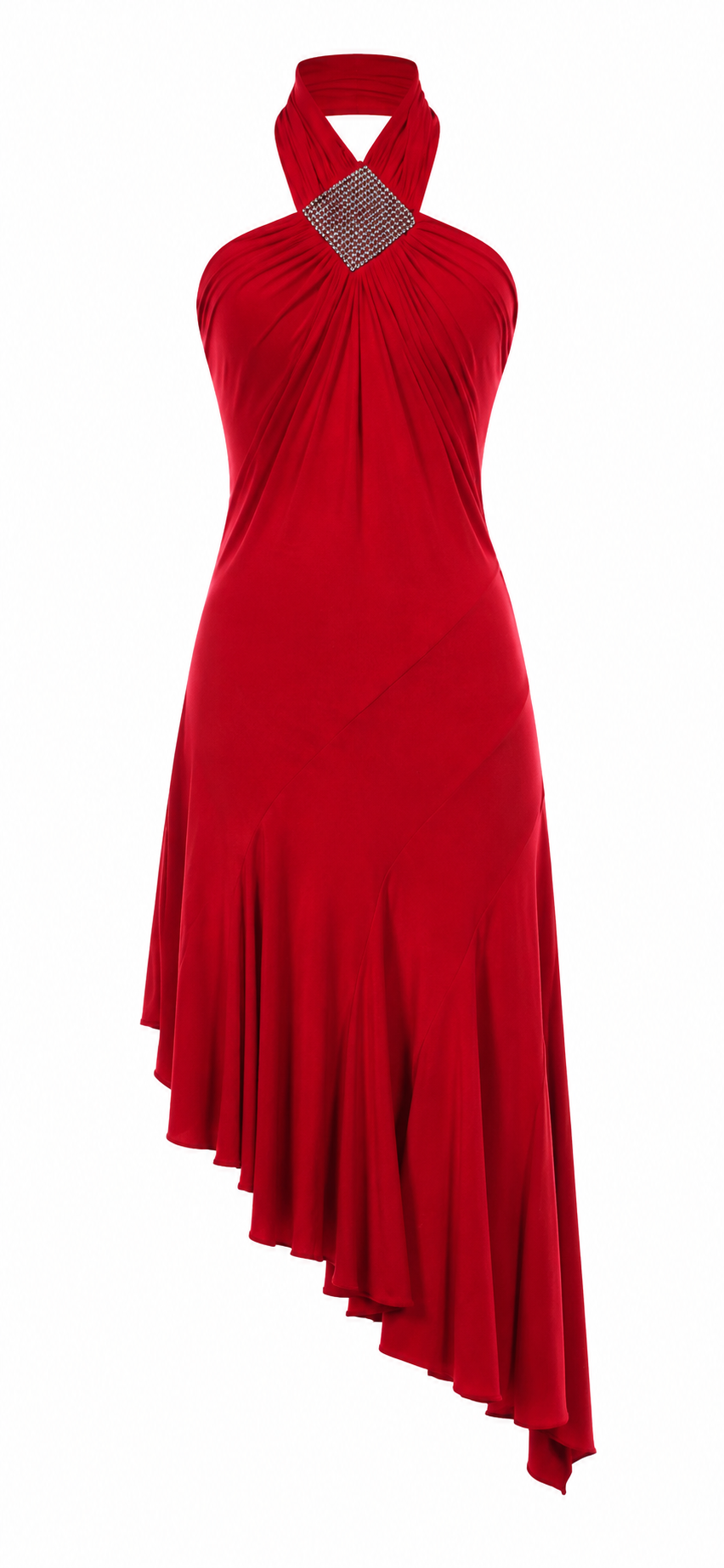 Asymmetrical elastic backless dress