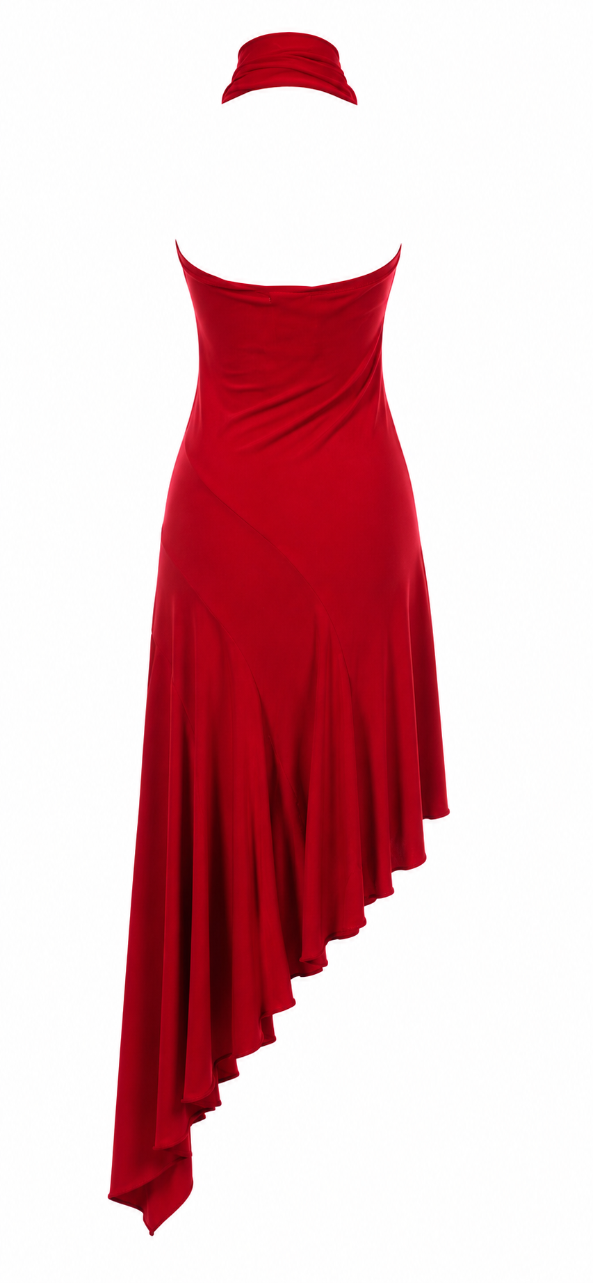 Asymmetrical elastic backless dress